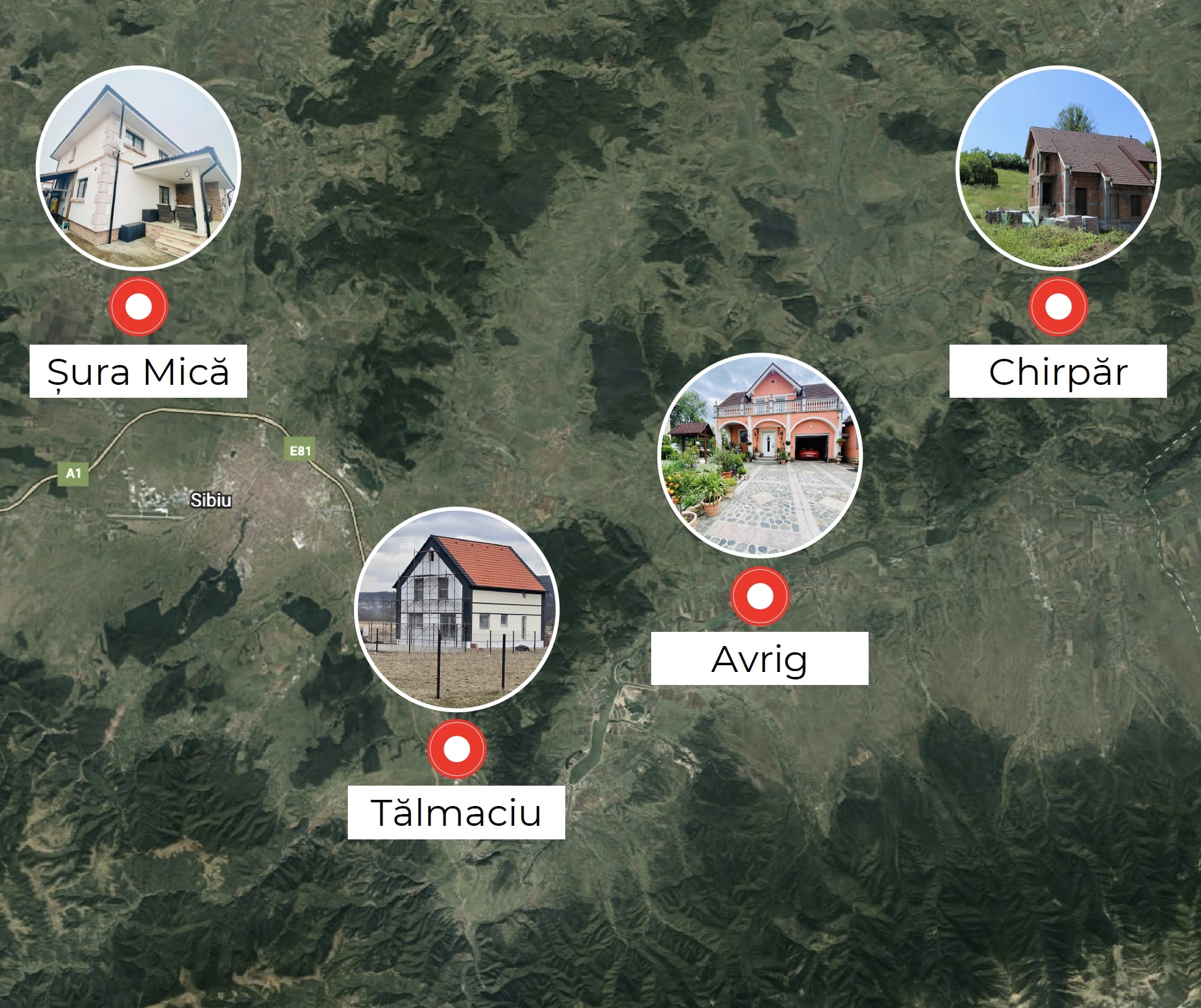 Langa Sibiu 4 case individuale pentru 4 bugete diferite
