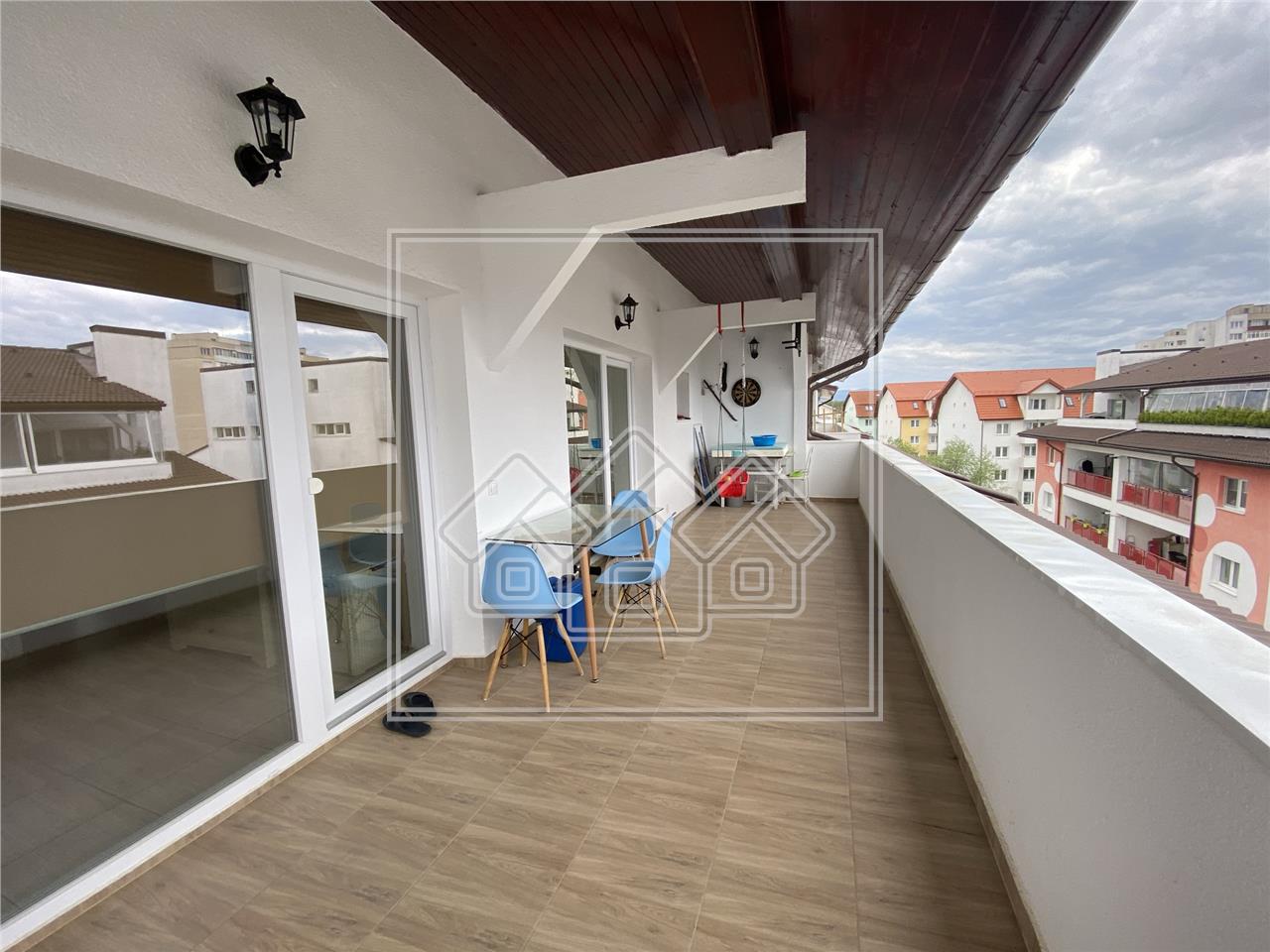 Penthouse for sale in Sibiu - 101 usable sqm - 2 terraces