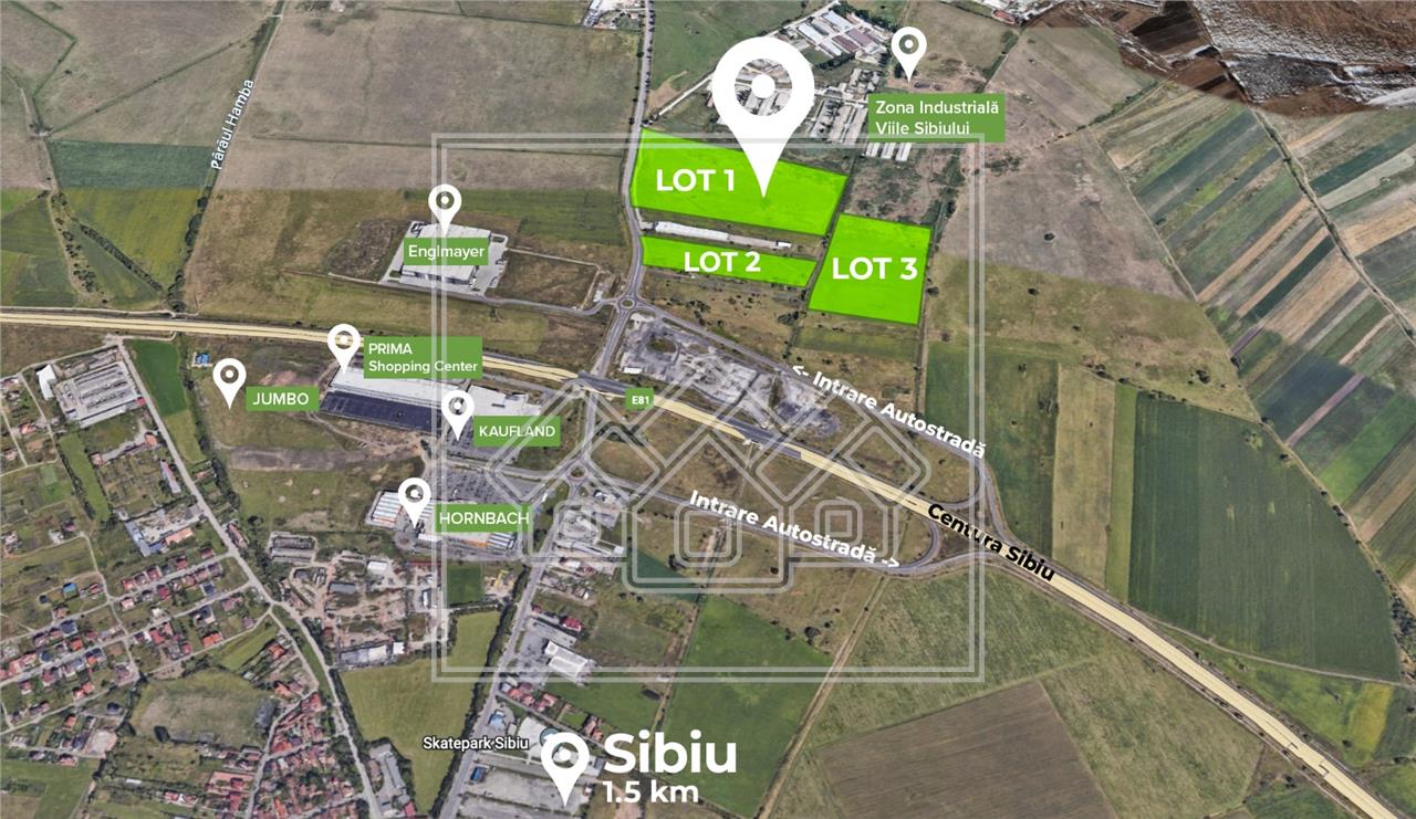Teren de vanzare in Sibiu - PUZ - centru logistic - zona industriala