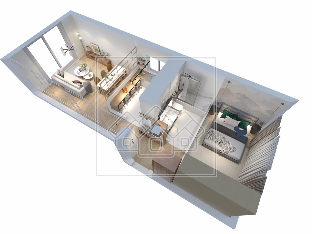 Apartament 2 camere, mobilat si utilat, intabulat (NCL-57F-Mi)