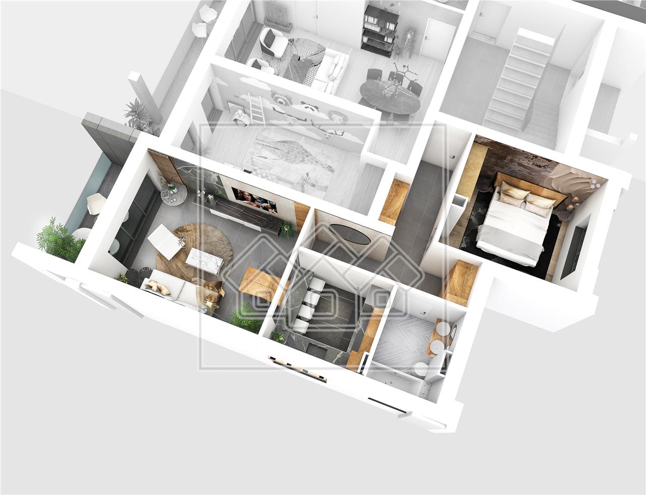 2-room apartment luxury concept, with underfloor heating