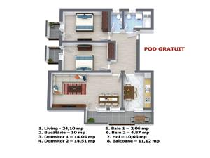 Apartament de vanzare in Sibiu -  3 camere, decomandat -  Selimbar