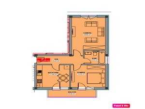 Apartament de vanzare in Sibiu -decomandat -2 camere, balcon -Selimbar