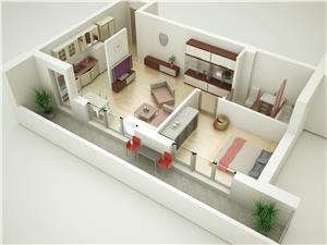 Apartament de vanzare in Sibiu - 2 camere + balcon 14.36 mp