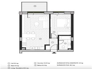 Wohnung zum Verkauf in Sibiu -  2 Zimmern und einem Balkon