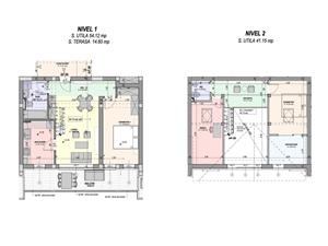 Penthouse 2 niveluri - intabulat, FINISAT LA CHEIE (W-49F-Do)