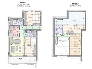 Penthouse on 2 levels - special concept, 133.42 sq m useful