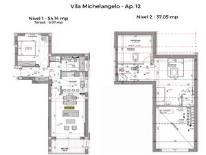 Penthouse 3 camere +balcon - mobilat si utilat, intabulat (NCL-51F-Mi)