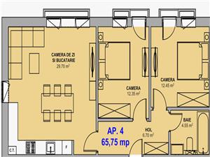 Wohnung zum Verkauf in Sibiu - 3 Zimmer - 2. Stock, Zwischengeschoss