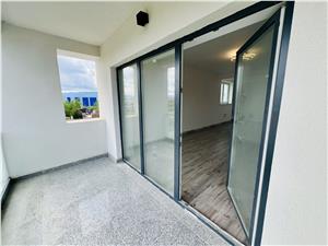 Luxury concept apartment granite + safety glass on the balcony