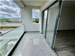 Luxury concept apartment granite + safety glass on the balcony