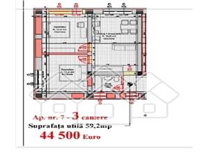 Apartament 3 camere de vanzare in Sibiu - Cisnadie