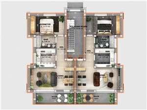 Apartament 2 camere Sibiu - 52,89 mp + logie, incalzire in pardoseala