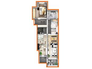 3-Zimmer-Wohnung Luxuskonzept Mona Lisa Villa Loggia 7,97 qm