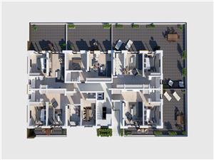 Apartament 2 camere cu terasa de 35 mp - concept nou