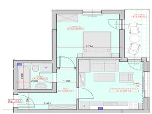 Apartament 2 camere de vanzare in Sibiu - hibrid -37.3 mp